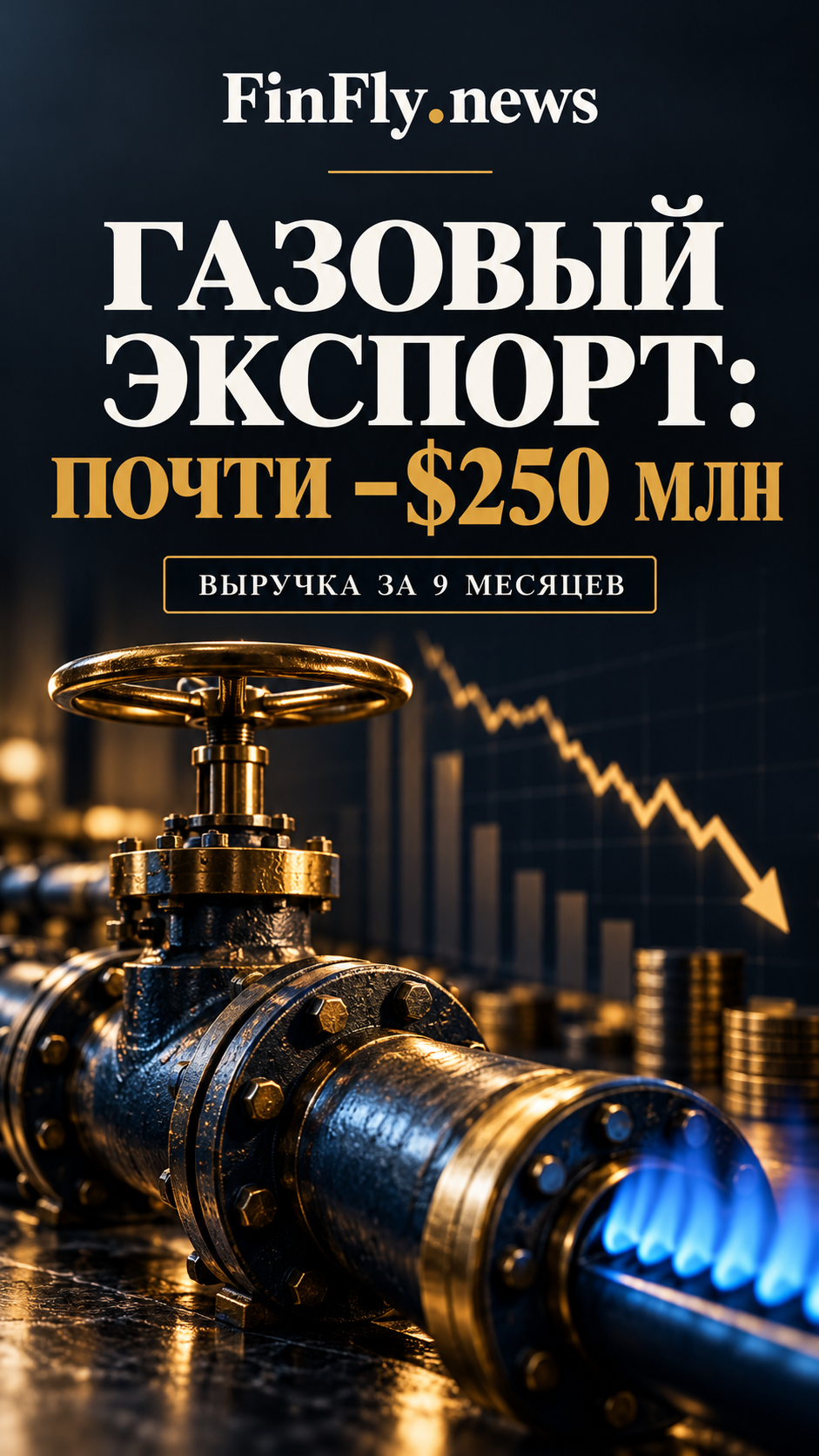 Газовый экспорт принёс почти на $250 миллионов меньше — FinFly News