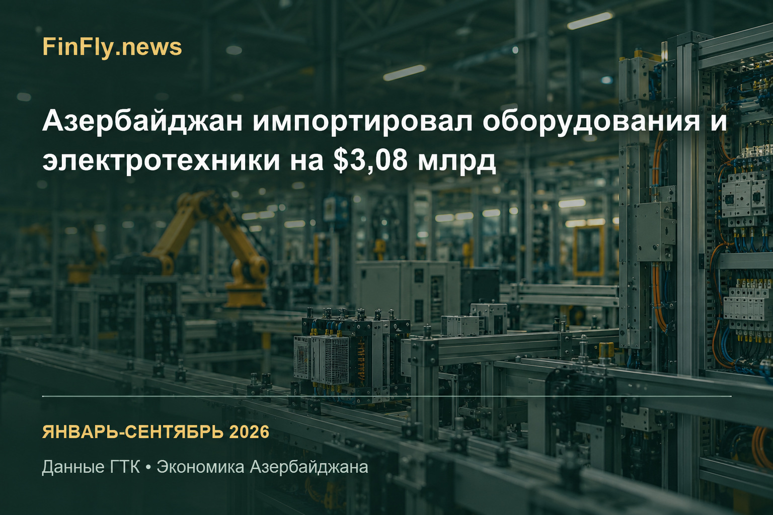 Азербайджан импортировал оборудования и электротехники на $3,08 млрд